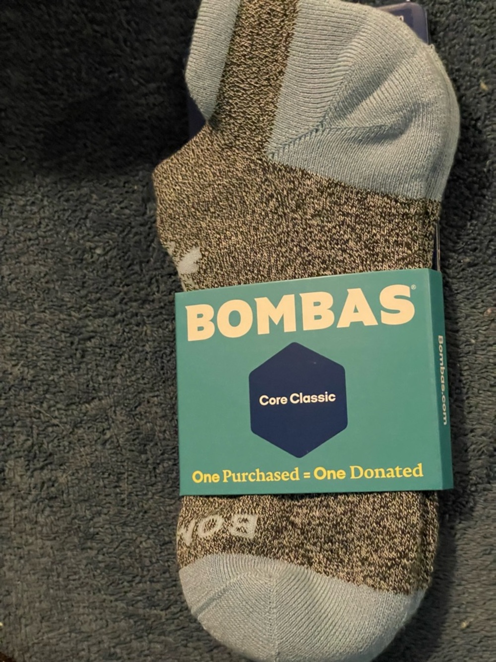 Bombas Socks - Light Blue & Heather Gray Size 8-10.5